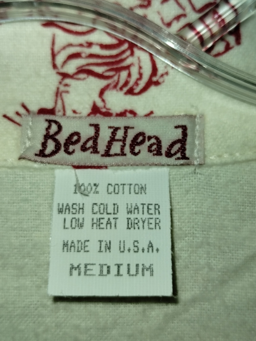 Vtg Y2K Bedhead PJs Set M Organic Cotton Ivory Japanese Print Nwot - Picture 3 of 15